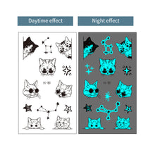 Load image into Gallery viewer, Blue Luminous Finger Element Tattoo Stickers for Valentine's Day Love Couples Music Festival Party Tattoo Stickers
