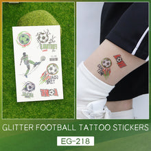 Load image into Gallery viewer, Sparkling Pink Football Goal Tattoo Sticker Children's Cartoon Cute Summer Waterproof Colored Tattoo Sticker

