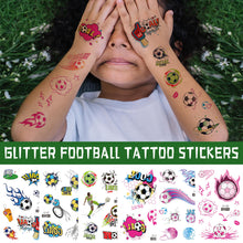 Load image into Gallery viewer, Sparkling Pink Football Goal Tattoo Sticker Children's Cartoon Cute Summer Waterproof Colored Tattoo Sticker
