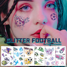 Load image into Gallery viewer, Sparkling Pink Football Goal Tattoo Sticker Children's Cartoon Cute Summer Waterproof Colored Tattoo Sticker
