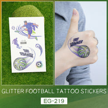 Load image into Gallery viewer, Sparkling Pink Football Goal Tattoo Sticker Children's Cartoon Cute Summer Waterproof Colored Tattoo Sticker
