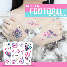 Load image into Gallery viewer, Sparkling Pink Football Goal Tattoo Sticker Children's Cartoon Cute Summer Waterproof Colored Tattoo Sticker
