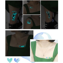 Load image into Gallery viewer, 12pcs/set Blue Glow Tattoo Sticker Waterproof Small Fresh Snake Butterfly Electric Syllable Party Sticker Set Tattoo Patches
