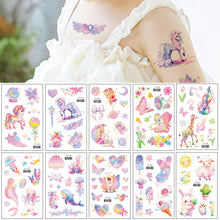 Load image into Gallery viewer, Fantasy Pink Unicorn Panda Rabbit Children's Cartoon Cute Waterproof Tattoo Sticker Cartoon Butterfly Tattoo Stickers
