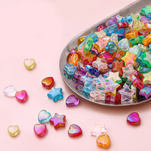 Load image into Gallery viewer, 100pcs 8mm AB Color Heart Star Acrylic Bead Transparent Loose Spacer Bead For Jewelry Making DIY Handmade Bracelet Accessories
