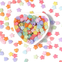 Load image into Gallery viewer, 100pcs/Lot Candy Color Star Heart Acrylic Beads for Jewelry Making Loose Spacer Beads DIY Bracelet Necklace Big Hole Beads Accessories
