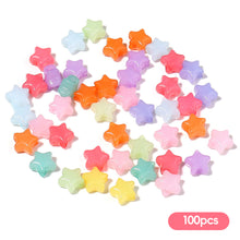 Load image into Gallery viewer, 100pcs/Lot Candy Color Star Heart Acrylic Beads for Jewelry Making Loose Spacer Beads DIY Bracelet Necklace Big Hole Beads Accessories
