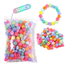 Load image into Gallery viewer, 100pcs/Lot Candy Color Star Heart Acrylic Beads for Jewelry Making Loose Spacer Beads DIY Bracelet Necklace Big Hole Beads Accessories
