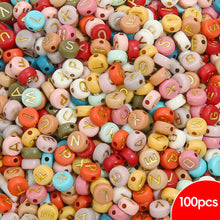 Load image into Gallery viewer, 100pcs/bag Acrylic Letters Numbers Star Beads DIY Jewelry Making Beads Alphabet Round Spacer Beads Bracelet Accessories
