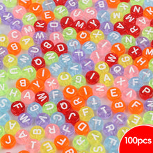 Load image into Gallery viewer, 100pcs/bag Acrylic Letters Numbers Star Beads DIY Jewelry Making Beads Alphabet Round Spacer Beads Bracelet Accessories
