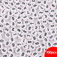 Load image into Gallery viewer, 100pcs/bag Acrylic Letters Numbers Star Beads DIY Jewelry Making Beads Alphabet Round Spacer Beads Bracelet Accessories
