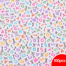 Load image into Gallery viewer, 100pcs/bag Acrylic Letters Numbers Star Beads DIY Jewelry Making Beads Alphabet Round Spacer Beads Bracelet Accessories
