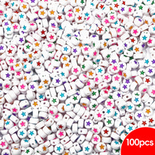 Load image into Gallery viewer, 100pcs/bag Acrylic Letters Numbers Star Beads DIY Jewelry Making Beads Alphabet Round Spacer Beads Bracelet Accessories
