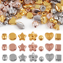 Load image into Gallery viewer, 100pcs/bag Gold Silver Color Beads 4mm 6mm CCB Square Star Heart Star Spacer Loose Beads for Love Jewelry Making Bracelets DIY Supplies
