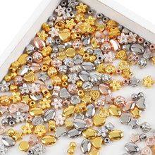 Load image into Gallery viewer, 100pcs/bag Gold Silver Color Beads 4mm 6mm CCB Square Star Heart Star Spacer Loose Beads for Love Jewelry Making Bracelets DIY Supplies
