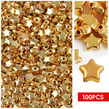 Load image into Gallery viewer, 100pcs/bag Gold Silver Color Beads 4mm 6mm CCB Square Star Heart Star Spacer Loose Beads for Love Jewelry Making Bracelets DIY Supplies
