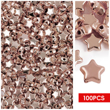 Load image into Gallery viewer, 100pcs/bag Gold Silver Color Beads 4mm 6mm CCB Square Star Heart Star Spacer Loose Beads for Love Jewelry Making Bracelets DIY Supplies
