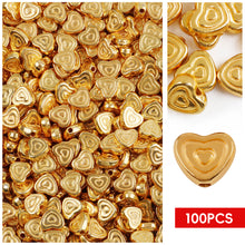 Load image into Gallery viewer, 100pcs/bag Gold Silver Color Beads 4mm 6mm CCB Square Star Heart Star Spacer Loose Beads for Love Jewelry Making Bracelets DIY Supplies
