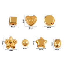 Load image into Gallery viewer, 100pcs/bag Gold Silver Color Beads 4mm 6mm CCB Square Star Heart Star Spacer Loose Beads for Love Jewelry Making Bracelets DIY Supplies
