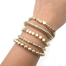 Load image into Gallery viewer, 100pcs/bag Gold Silver Color Beads 4mm 6mm CCB Square Star Heart Star Spacer Loose Beads for Love Jewelry Making Bracelets DIY Supplies
