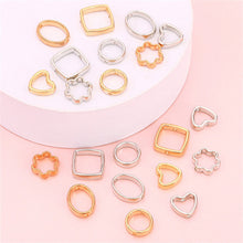 Load image into Gallery viewer, 50pcs Silver Golden CCB Hollow Flower Heart Charms Connector DIY Jewelry Bracelet Making Loose Spacer Beads Supplies
