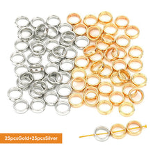 Load image into Gallery viewer, 50pcs Silver Golden CCB Hollow Flower Heart Charms Connector DIY Jewelry Bracelet Making Loose Spacer Beads Supplies
