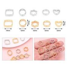 Load image into Gallery viewer, 50pcs Silver Golden CCB Hollow Flower Heart Charms Connector DIY Jewelry Bracelet Making Loose Spacer Beads Supplies
