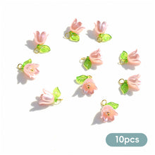 Load image into Gallery viewer, 10pcs Lily of the Valley Flower Hand Beaded Earring Pendant DIY Charms Bracelet Necklace Loose Beads Jewelry Making Accessories
