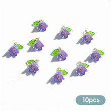Load image into Gallery viewer, 10pcs Lily of the Valley Flower Hand Beaded Earring Pendant DIY Charms Bracelet Necklace Loose Beads Jewelry Making Accessories

