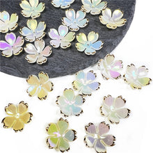 Load image into Gallery viewer, 50pcs 19mm Flower Torus Accessories DIY Earring Hairpin Acrylic Flower Beads Petals Charm Connectors Jewelry Making Accessories
