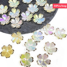 Load image into Gallery viewer, 50pcs 19mm Flower Torus Accessories DIY Earring Hairpin Acrylic Flower Beads Petals Charm Connectors Jewelry Making Accessories
