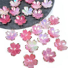 Load image into Gallery viewer, 50pcs 19mm Flower Torus Accessories DIY Earring Hairpin Acrylic Flower Beads Petals Charm Connectors Jewelry Making Accessories
