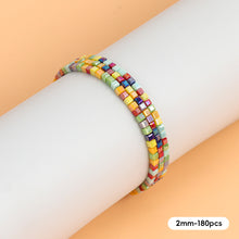 Load image into Gallery viewer, 180pcs 2mm Square Glass Crystal Beads Cube Beads Charms Candy Color Beads For DIY Jewelry Making Clothing Accessories
