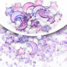 Load image into Gallery viewer, Mixed Star Moon Crystal Glass Beads Set Pearl Loose Spacer Beads for DIY Making Jewelry Craft Bracelets Necklaces Earrings
