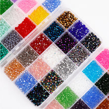 Load image into Gallery viewer, 1500pcs/box 4mm Crystal Glass Beads For Making Jewelry Material DIY Bracelet Earrings Metal Color Loose Spacer Beads
