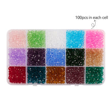 Load image into Gallery viewer, 1500pcs/box 4mm Crystal Glass Beads For Making Jewelry Material DIY Bracelet Earrings Metal Color Loose Spacer Beads
