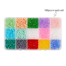 Load image into Gallery viewer, 1500pcs/box 4mm Crystal Glass Beads For Making Jewelry Material DIY Bracelet Earrings Metal Color Loose Spacer Beads
