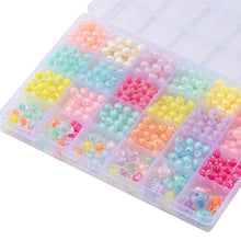 Load image into Gallery viewer, 450pcs 8mm Round Beads Bracelet Making Kit Beads Girls DIY Jewelry Making Beads Set Loose Beads Kit
