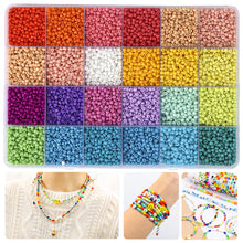 Load image into Gallery viewer, 7000pcs 3mm Glass Seed Beads Kit with Scissor Cord Accessories DIY Bracelet Earring Jewelry Making Kits Bead Crafts Accessories
