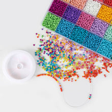 Load image into Gallery viewer, 7000pcs 3mm Glass Seed Beads Kit with Scissor Cord Accessories DIY Bracelet Earring Jewelry Making Kits Bead Crafts Accessories
