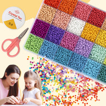 Load image into Gallery viewer, 7000pcs 3mm Glass Seed Beads Kit with Scissor Cord Accessories DIY Bracelet Earring Jewelry Making Kits Bead Crafts Accessories
