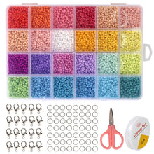 Load image into Gallery viewer, 7000pcs 3mm Glass Seed Beads Kit with Scissor Cord Accessories DIY Bracelet Earring Jewelry Making Kits Bead Crafts Accessories
