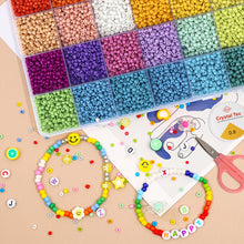 Load image into Gallery viewer, 7000pcs 3mm Glass Seed Beads Kit with Scissor Cord Accessories DIY Bracelet Earring Jewelry Making Kits Bead Crafts Accessories
