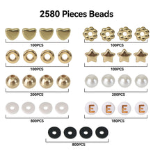 Load image into Gallery viewer, 2580pcs DIY Jewelry Making Friendship Bracelet Necklace Beads Set Letters Beads CCB Gold Spacer Beads and Clay Spacer Beads Set
