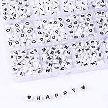 Load image into Gallery viewer, 1400pcs/Box Acrylic English Alphabet Letter Beads Kits with Elastic Cords For Name Bracelets Jewelry Making Acrylic Beads Box
