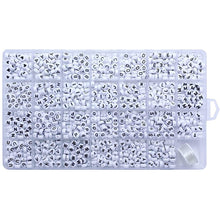 Load image into Gallery viewer, 1400pcs/Box Acrylic English Alphabet Letter Beads Kits with Elastic Cords For Name Bracelets Jewelry Making Acrylic Beads Box
