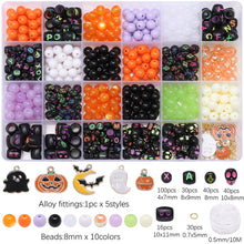 Load image into Gallery viewer, 520pcs Halloween Beads Set DIY Jewelry Making Bracelet Necklace Beads Handmade Halloween Gifts Beads Set Accessories
