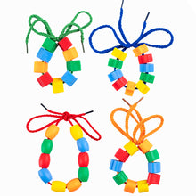 Load image into Gallery viewer, Beaded Toys DIY Handmade Puzzle Beads Building Blocks Early Education Geometry Shapes Bracelet Toy
