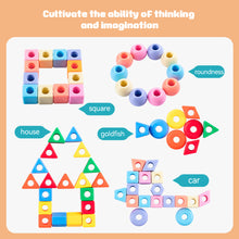 Load image into Gallery viewer, Beaded Toys DIY Handmade Puzzle Beads Building Blocks Early Education Geometry Shapes Bracelet Toy
