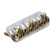 Load image into Gallery viewer, 10pcs Metal Handmade Label Rectangle Zinc Alloy Hand Made Letters Label DIY Bag Hat Crochet Clothes Sewing Accessories
